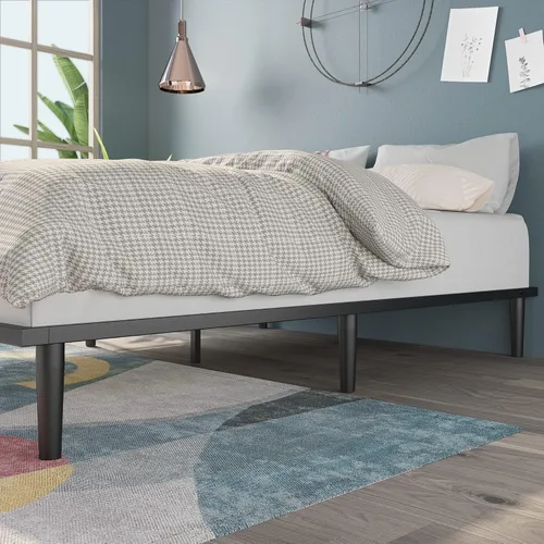Miniatura 5 de Zinus Parker - Cama de plataforma con patas cónicas, soporte de listones de madera, no necesita somier, fácil montaje, tamaño matrimonial