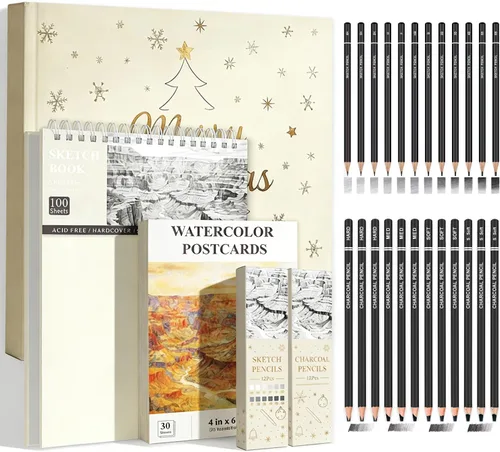 Miniatura 7 de Cuaderno de bocetos SuFly 9x12, bloc de papel para dibujo-68lb/100gsm, cuaderno de bocetos con espiral superior de tapa dura, bloc de 100 hojas