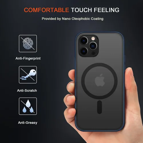 Miniatura 2 de TENDLIN MagSafe - Funda magnética compatible con iPhone 12 / iPhone 12 Pro [MagSafe] translúcida mate con parte trasera dura de silicona suave