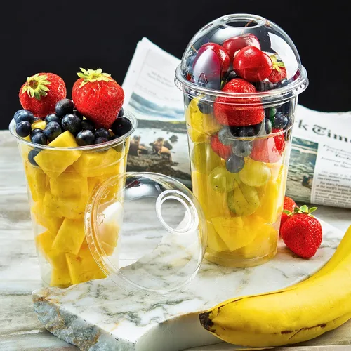Miniatura 6 de Green Direct Vasos de plástico desechables transparentes de 20 onzas con tapas, café helado, tazas de té Boba de burbujas para bebidas frías