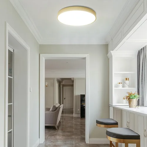Miniatura 7 de Paquete de 3 lámparas de techo de montaje empotrado doradas LED, lámpara de techo de 24W para dormitorio, montaje en techo regulable, lámpara