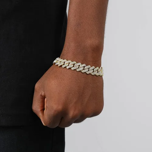 Miniatura 3 de Saintda Pulsera de eslabones cubanos para hombres y mujeres, pulseras de plataorooro rosa, pulsera cubana de Miami, joyería de hip hop, regalo