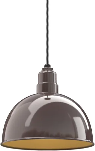 Miniatura 29 de Steel Lighting Co. Colgante de cuenco rosa Lámpara montada en el techo Cúpula de 15 pulgadas vástago de 12 pulgadas Estilo granero de acero
