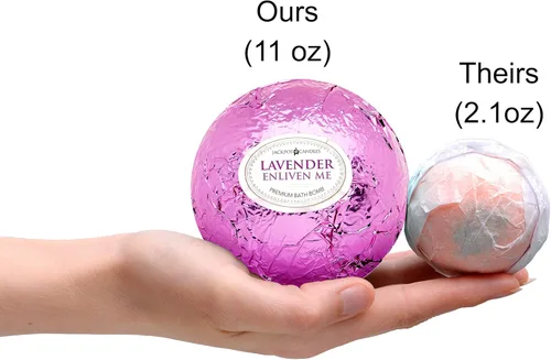 Miniatura 7 de Ocean Breeze - Juego de 2 bombas de baño de lavanda con anillo sorpresa tamaño 7 en el interior, cada uno fabricado en Estados Unidos