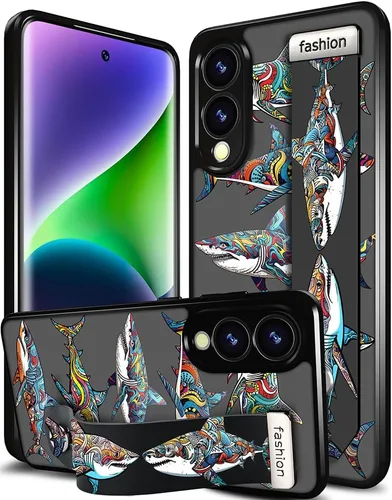 Miniatura 154 de Compatible para Samsung Galaxy S23 Funda Bonita con Correa Soporte Dedo Kickstand, Fundas de Silicona Geniales de Diseñador Funda Cover - Mariposa