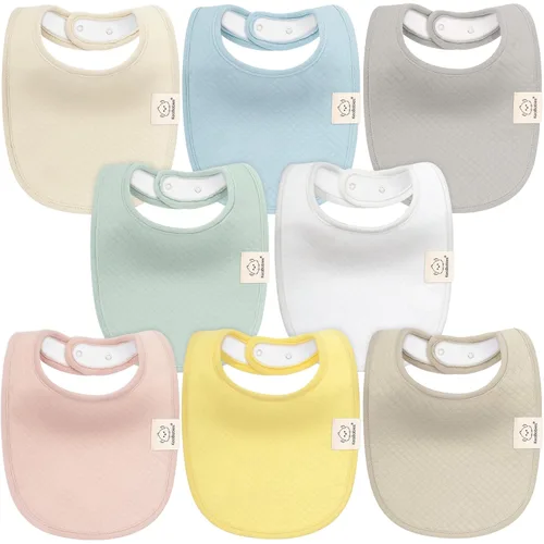 Miniatura 12 de KeaBabies Paquete de 8 baberos para babeo y dentición, baberos de tela de algodón acolchado orgánico suave para bebé, niña, niño, recién nacido