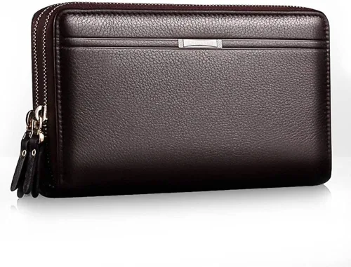 Black Sales Friday Deals - Cartera larga de cuero para hombre, bolsa de mano grande de viaje para negocios, funda para teléfono celular, funda para