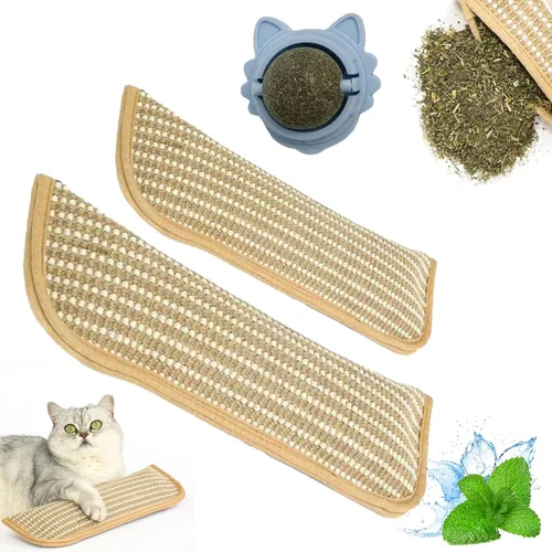 Miniatura 8 de Juguete interactivo para masticar hierba gatera, almohada de sisal para gatos, tejido natural, con hierba gatera orgánica de 6000 mg, rascador