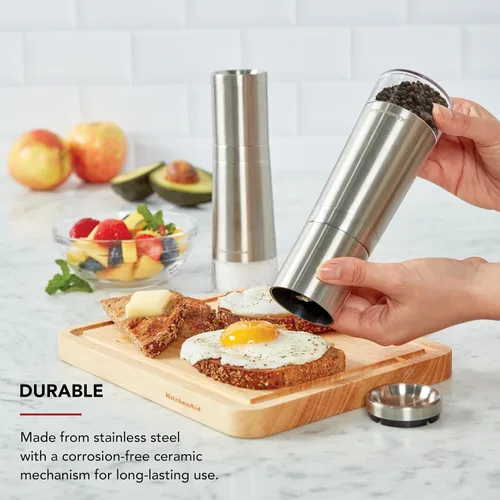 Miniatura 7 de KitchenAid Molinillo de pimienta lleno de acero inoxidable, 8 pulgadas