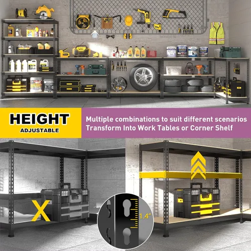 Miniatura 7 de Prilinex Estantes de almacenamiento resistentes de 48 pulgadas de ancho x 18 pulgadas de profundidad x 72 pulgadas de alto, estantería de metal