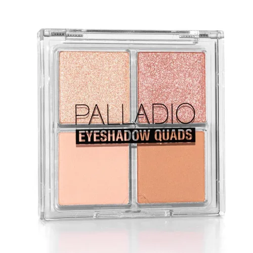 Miniatura 14 de Palladio Cuartetos de Sombras de Ojos, Mate Aterciopelado Pigmentado Difuminable, Acabados Metálicos y Brillantes, Fórmula Cremosa, Paleta de Gossip