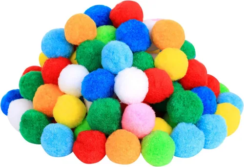 Pompones surtidos muy grandes para decoración de manualidades creativas, varios colores (paquete de 100 unidades de 2 pulgadas)