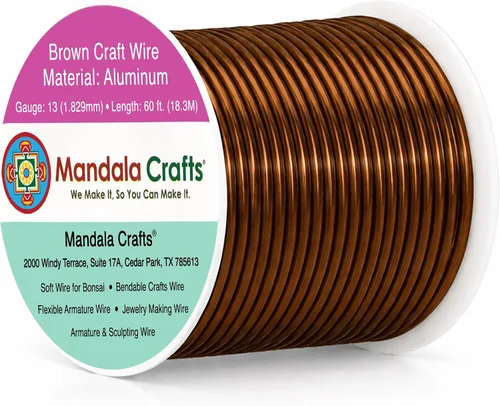 Miniatura 189 de Mandala Crafts - Alambre de aluminio anodizado de 8 calibre para hacer joyas - 9.75 m de alambre flexible negro colorido - Flexible para bonsái