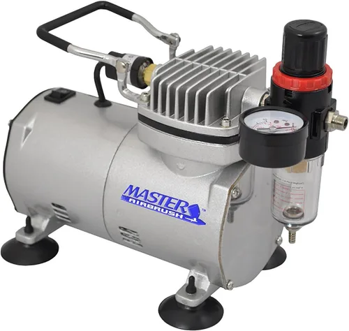 Miniatura 2 de Master Airbrush Kit de decoración de aerógrafo para pasteles con compresor doble ventilador, cepillo de aire de alimentación por gravedad