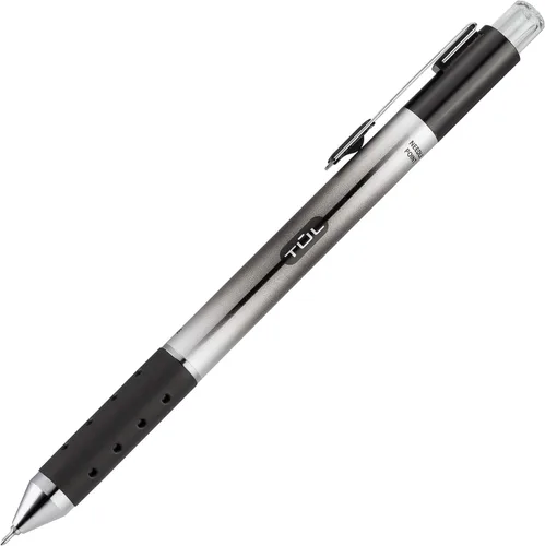 Miniatura 2 de TUL GL1 Pluma de Gel Retráctil, Punta de Aguja, 0.7 mm, Caña Gris, Tinta Negra, Paquete de 12