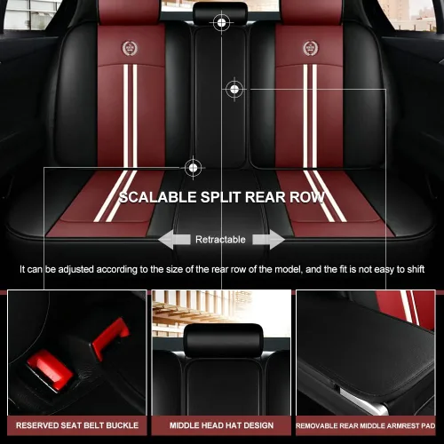 Miniatura 6 de Funda de asiento de automóvil compatible con LR2 transpirable e impermeable compatible con bolsa de aire compatible con asiento de automóvil