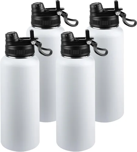 Miniatura 49 de Botella de agua aislada de 22 onzas, tapa 2 en 1 a prueba de fugas (sorbo/pajilla) + asa, botella de acero inoxidable para deportes, viajes, trabajo