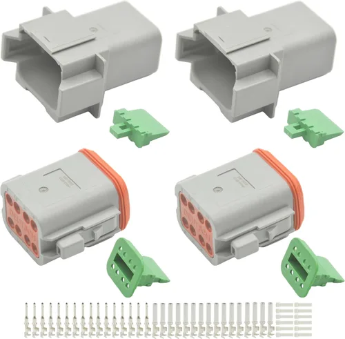 Miniatura 8 de Deutsch - Kit de conectores de 215 piezas, 12 juegos de 2, 3, 4, 6, 8, 12 pines con tamaño 16 contactos estampados, 14-20AWG Serie DT sellados