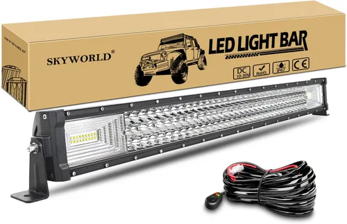 Miniatura 9 de SKYWORLD 52 pulgadas 675 W triple fila LED barra de luz delgada spot inundación Combo haz de trabajo conducción niebla lámpara barco iluminación