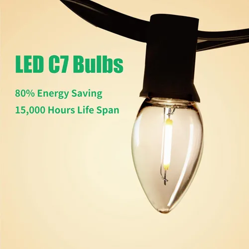 Miniatura 4 de Meconard - Bombillas LED C7 para luz nocturna, bombillas LED de repuesto irrompibles para velas de ventana y candelabros, base de candelabro E12