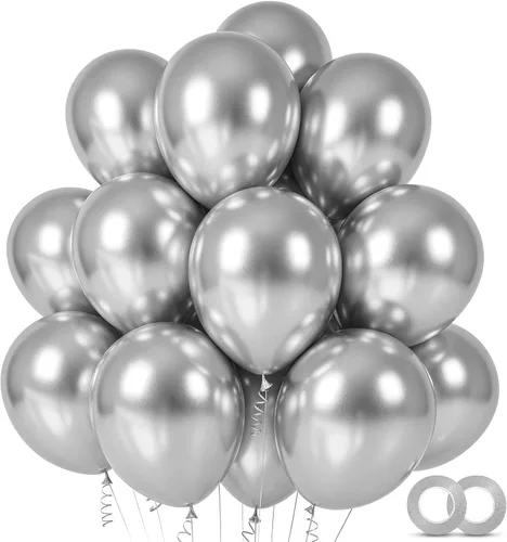 Miniatura 52 de ASIYUHY 100 globos de fiesta de colores surtidos de 12 pulgadas, globos arcoíris con cinta de 65 pies, globos coloridos de látex grueso, globos