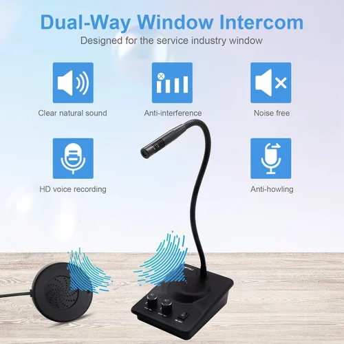 Miniatura 3 de CallToU Sistema de intercomunicación con altavoz de ventana, intercomunicación de 2 vías, antiinterferencia, micrófono, contador, intercomunicador