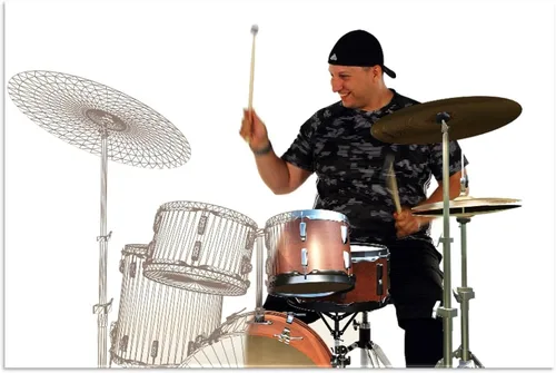 Miniatura 4 de Aerodrums Juego de batería electrónica portátil, baquetas de aire, pedales y cámara de baja latencia, más silencioso que las almohadillas