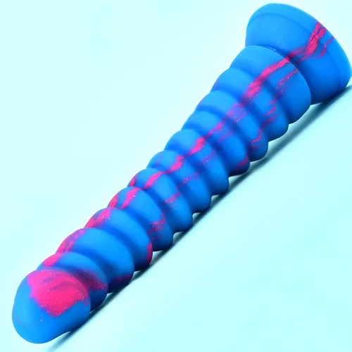 MEBAULT Consolador realista de 8.58 pulgadas, consolador de punto G de silicona acanalado con fuerte ventosa de colores mixtos, juguetes sexuales