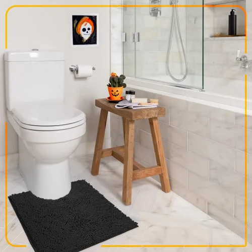 Miniatura 47 de LuxUrux Tapete de microfibra afelpada, de felpilla extrasuave, pelo largo de 1 pulgada, muy absorbente, para baño o ducha, lavar y secar a máquina