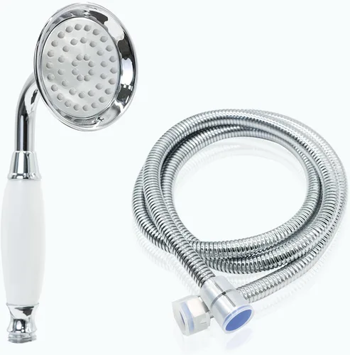 Miniatura 10 de ENGA Ducha de mano estilo vintage en forma de teléfono con rociador de lluvia, cabezal de ducha de cerámica con manguera de 59 pulgadas para baño