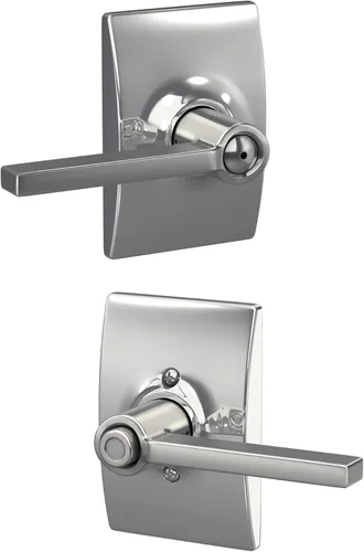 Miniatura 17 de Schlage F10 LAT 626 CEN Latitude - Manilla de puerta con moldura Century, cerradura de paso para pasillo y armario, cromo satinado