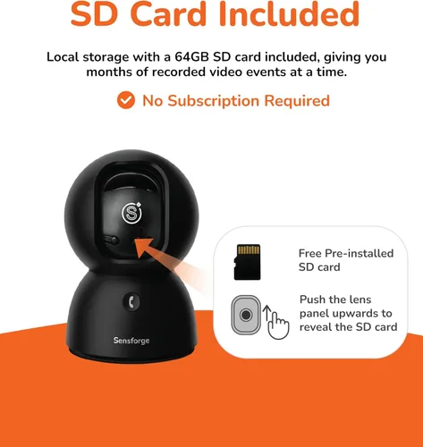Miniatura 6 de SensForge Cámara de seguridad Pan-Tilt de 2.5K, cámara WiFi de doble banda de 360° para el hogar, detección gratuita de IA humanos y mascotas, nube