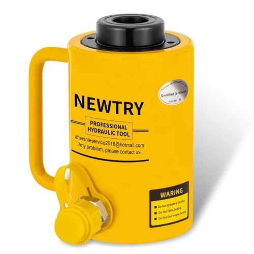 Miniatura 10 de NEWTRY Gato hidráulico hueco de 20 toneladas con cilindro de 2’’ de carrera Porta Power Ram de elevación industrial con retracción automática