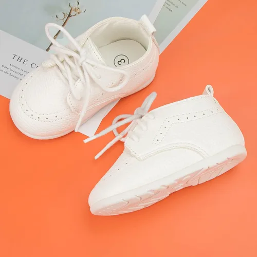 Miniatura 2 de Sawimlgy Zapatos Oxford de cuero suave de primera calidad para bebés y niñas, zapatos de boda con suela de goma resistente, impermeables