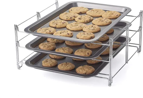 Miniatura 9 de Nifty - Estante para horno de 3 niveles, antiadherente, apto para lavavajillas, uso para cocinar cazuelas, almacenamiento de cocina plegable
