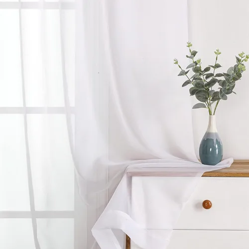 Miniatura 150 de OVZME Cortinas traslúcidas, ligeras, suaves, para estudio, sala de estar y dormitorio, juego de 2 paneles, 42 pulgadas de ancho x 84 pulgadas