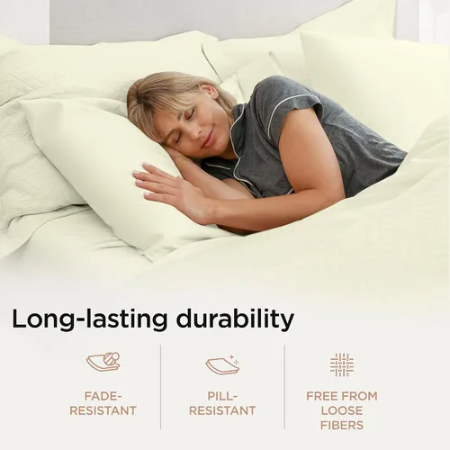 Miniatura 5 de Threadmill Sábanas de Algodón 100% para Cama Tamaño Full - Juego de Sábanas Full de 600 Hilos con Bolsillo Profundo de 16" - Juego de Ropa de Cama