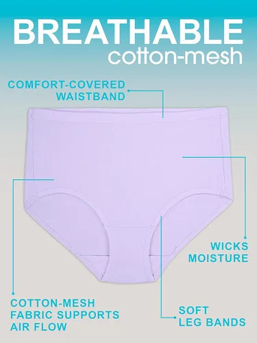 Miniatura 4 de Fruit of the Loom - Ropa interior transpirable de mujer, talla regular y extragrande
