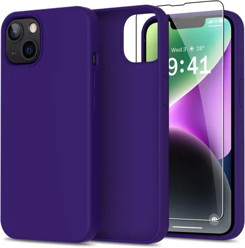 Miniatura 15 de bemal Funda para iPhone 14 Pro con protector de pantalla, silicona líquida de ajuste delgado, forro de microfibra suave, diseñada para mujeres