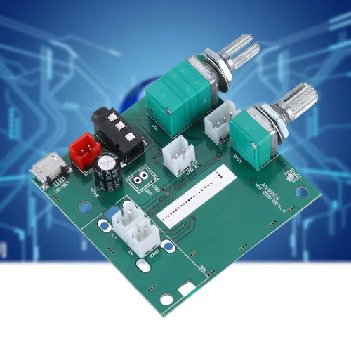 Miniatura 6 de Tablero amplificador de potencia de 2.1 canales, 20 W (bajo 10 W y subcaja 10 W (5 W x 2) Bluetooth 5.0 5 V módulo de placa de amplificador digital