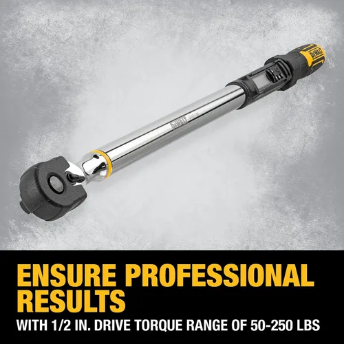 Miniatura 4 de DEWALT Llave dinamométrica digital, accionamiento de 1/2 pulgada, 50-250 FT-LB, con estuche de almacenamiento (DWMT17060)