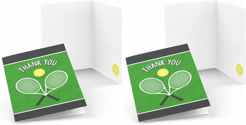 Miniatura 7 de Big Dot of Happiness You Got Served - Tarjetas de agradecimiento para fiesta de cumpleaños de baby shower o pelota de tenis (8 unidades)