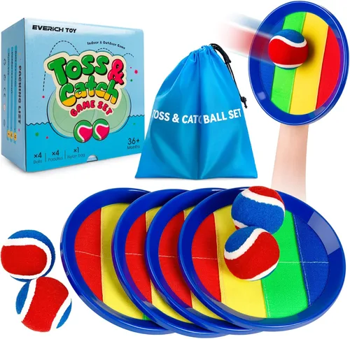 Miniatura 13 de Juego de pelota para lanzar y atrapar mejorado, juegos al aire libre para niños, rellenos de calcetines para juegos familiares, juguetes de playa