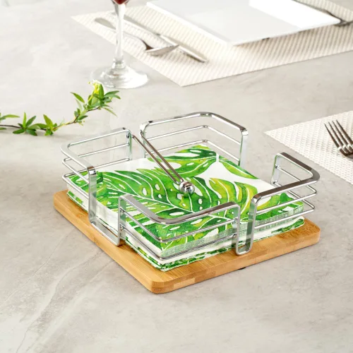 Miniatura 4 de Restaurantware -Nature Tek - Servilletero rústico de 7.7 x 7.7 x 2.3 pulgadas, 1 servilletero plano para exteriores, brazo pesado, para servilletas