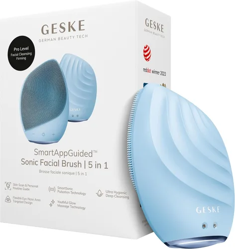 Miniatura 15 de GESKE SmartAppGuided™ Cepillo facial sónico 5 en 1 Cepillo de limpieza facial eléctrico vibratorio Cepillo de silicona suave Limpiador facial