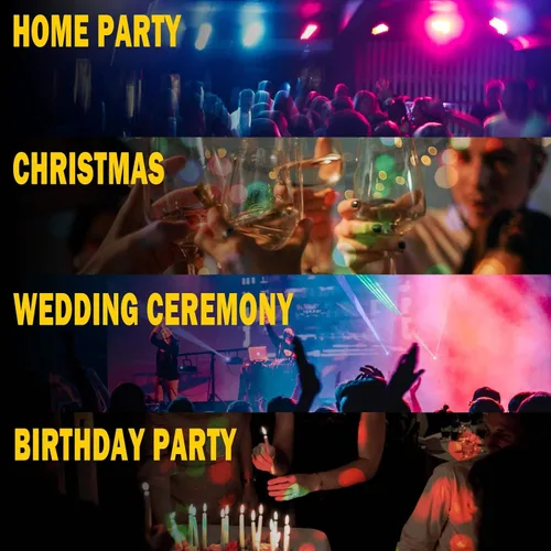 Miniatura 6 de Apeocose Paquete de 2 luces de fiesta de bola de discoteca activadas por sonido con control remoto, 12 modos de luces estroboscópicas para escenario