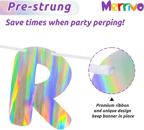 Miniatura 3 de Cartel iridiscente de baby shower para niña, cartel de dulce niña pre-encordado, cartel holográfico de decoración de baby shower Dulce bebé niña
