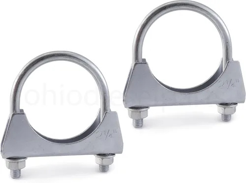 Miniatura 7 de Abrazadera de silenciador resistente de 3 pulgadas - Estilo de sillín con perno en U - Zinc (paquete de 2)