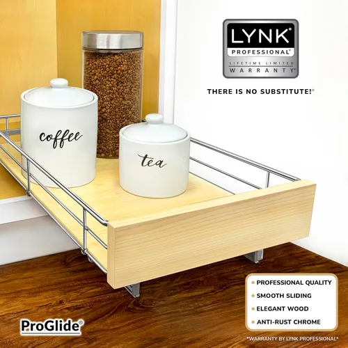 Miniatura 4 de LYNK PROFESSIONAL® SELECT™ Organizador de gabinete extraíble, cajones deslizantes de 11" x 21" para armarios de cocina - Estantes deslizantes