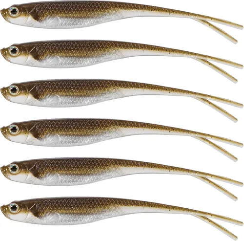 Miniatura 10 de Dr.Fish Señuelos de plástico suave, cebos de cola de horquilla suaves, cebos de natación suaves Jerk Shad de 3 a 4-3/4 pulgadas, cebos de pesca
